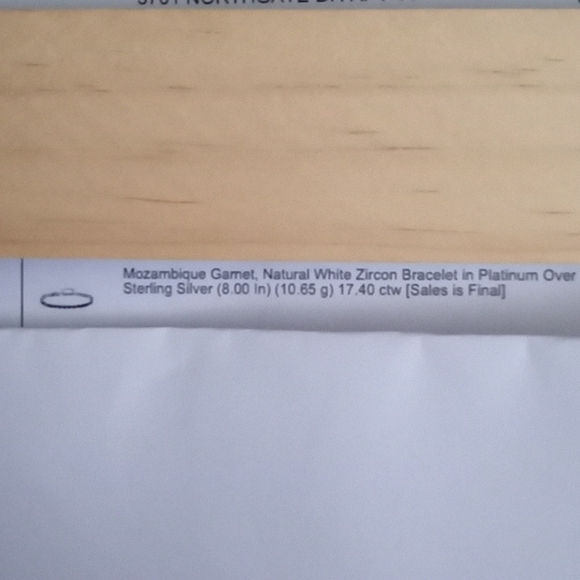 MOZAMBIQUE GARNET, NATURAL WHITE ZIRCON BRACELET - Picture 10 of 10